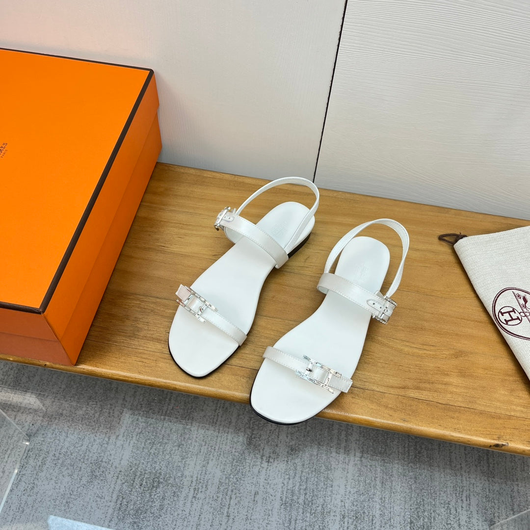 BUCKLE SANDAL WHITE CALFSKIN