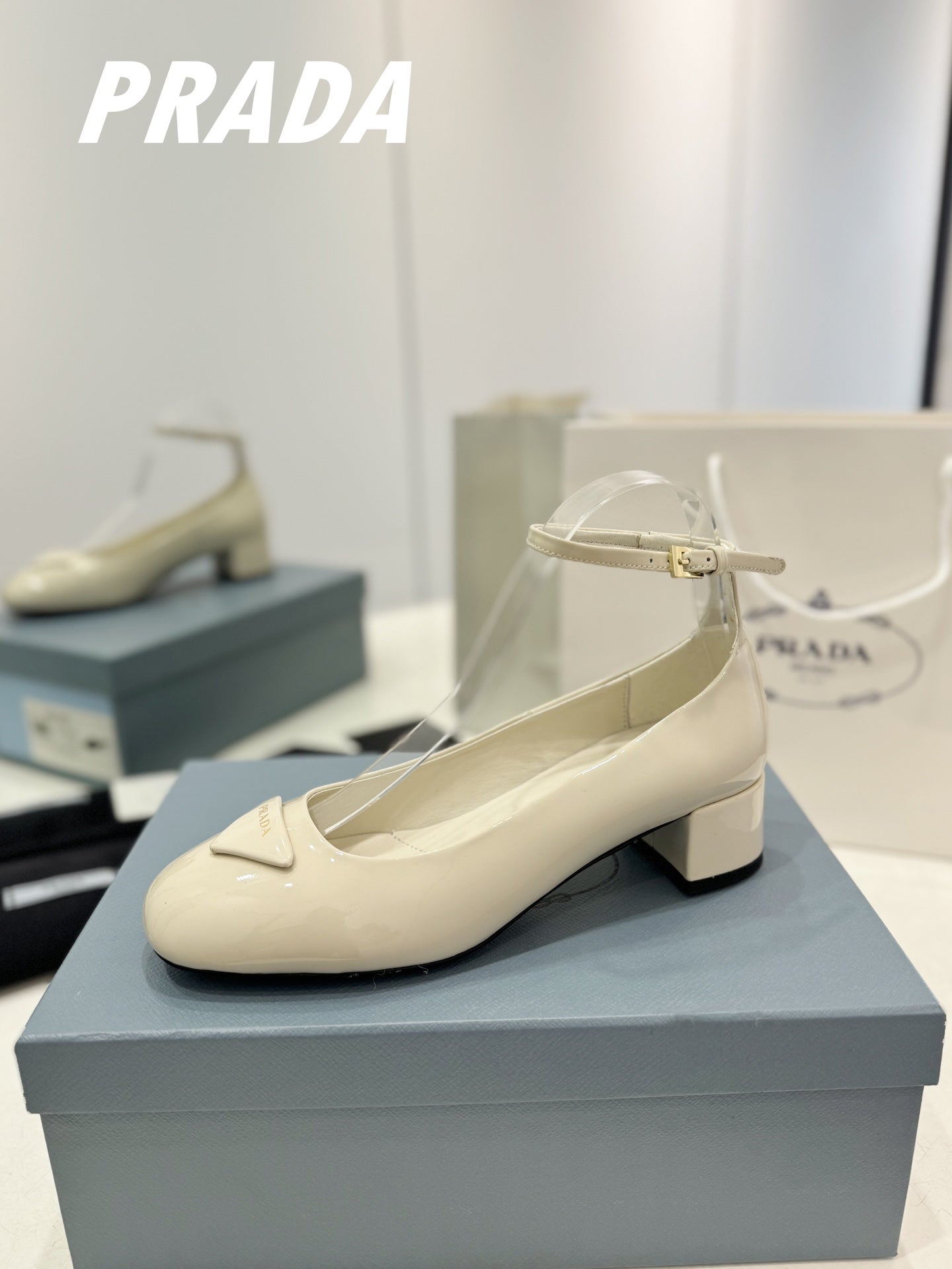 Pra Ballerina Pumps 40 White Patent Calfskin