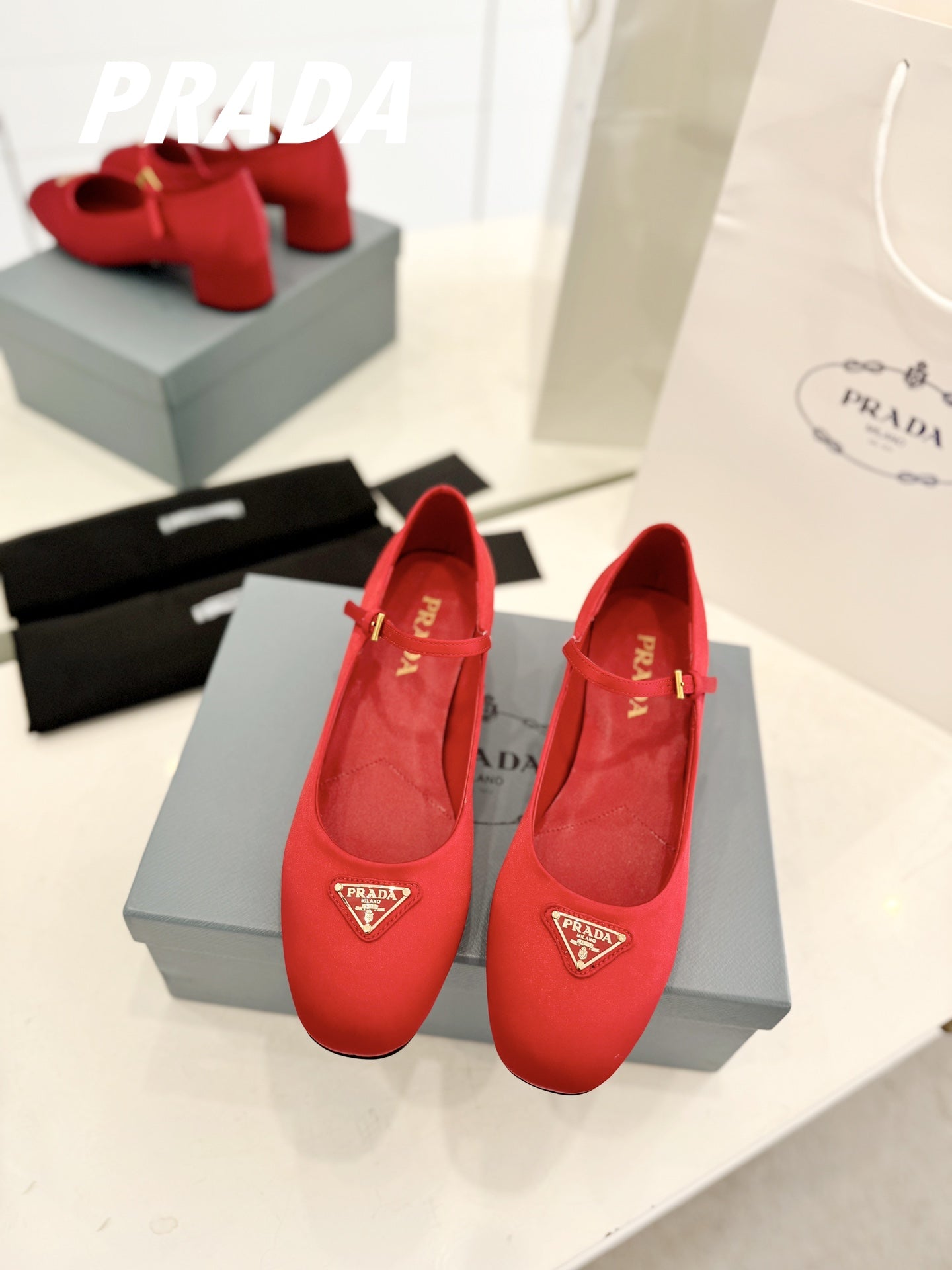 Pra Ballerina Pumps 40 Red Suede Fabric