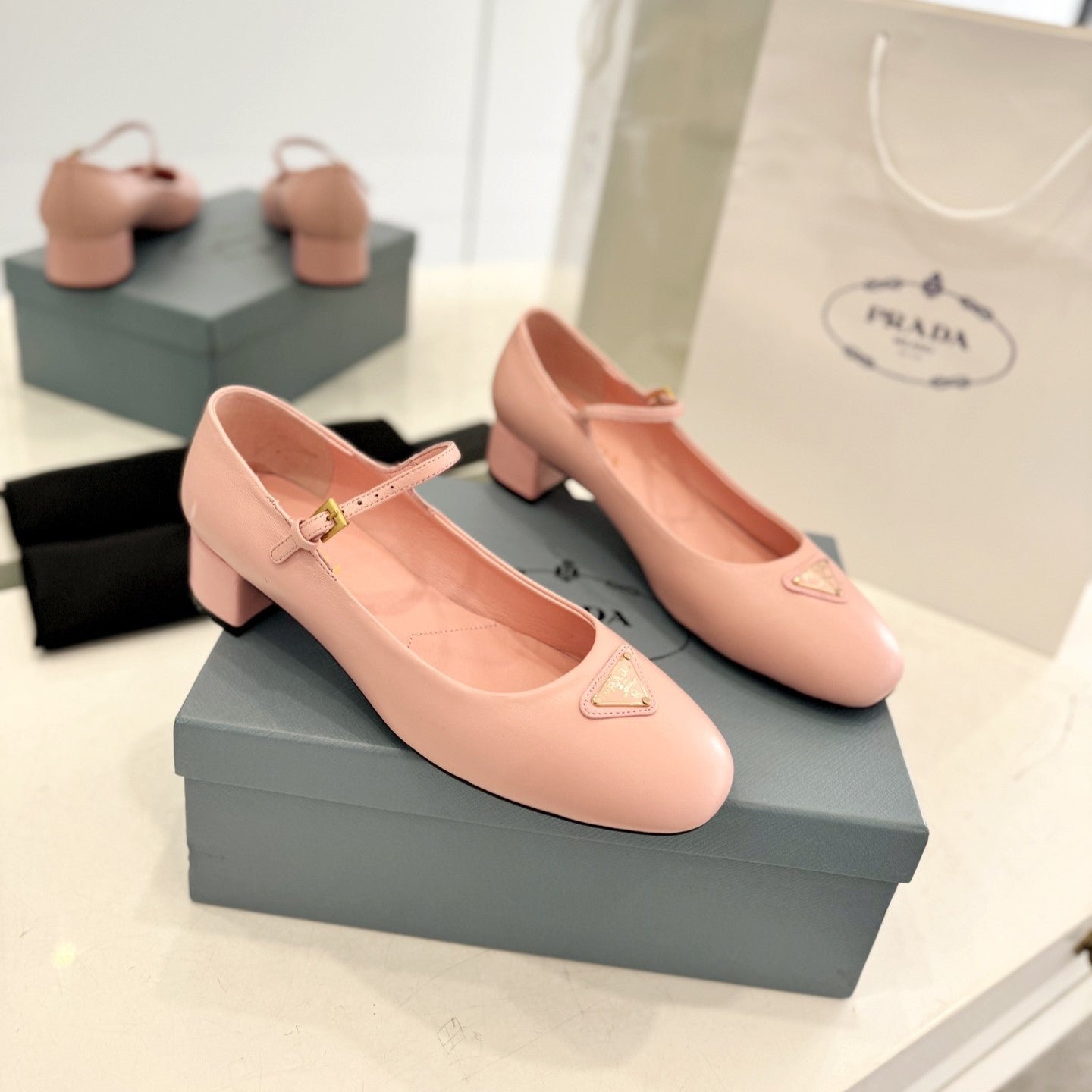 Pra Ballerina Pumps 40 Pink Lambskin