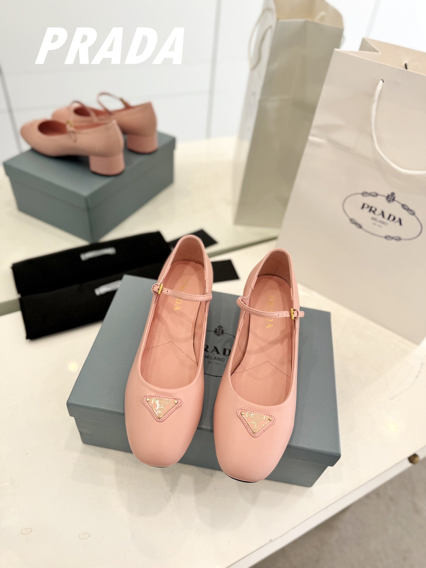 Pra Ballerina Pumps 40 Pink Lambskin