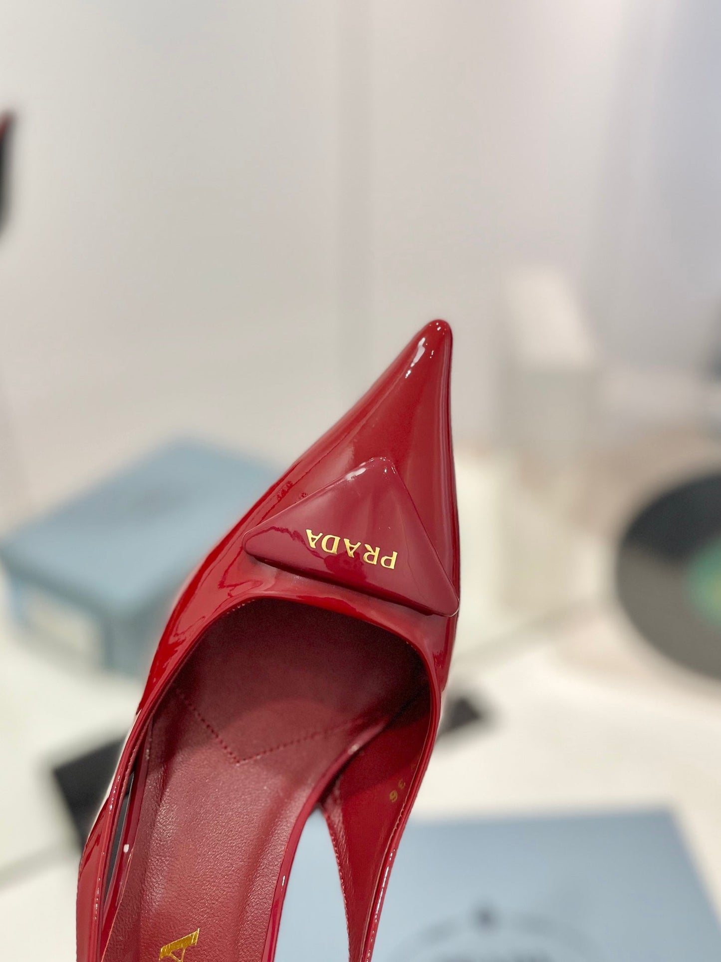 Pra Slingback Pumps 75 Red Patent Leather