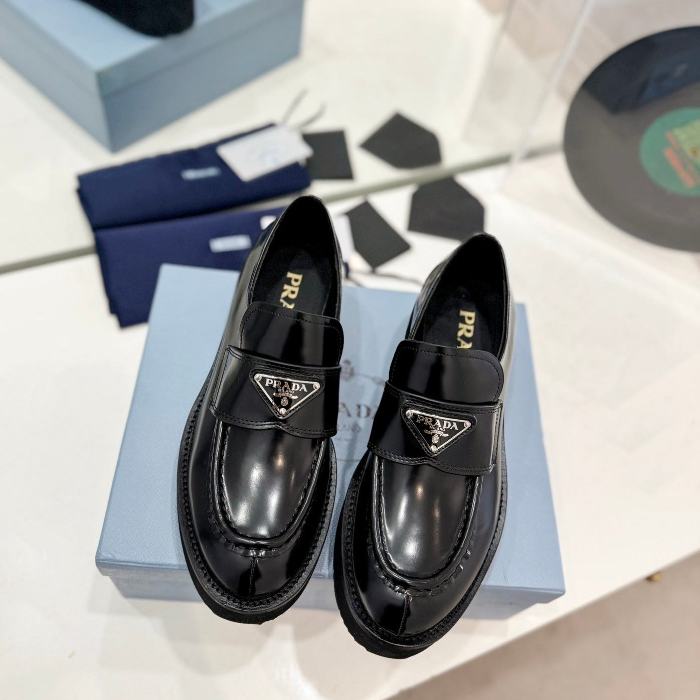 PRA BRUSHED LOAFERS BLACK LAMBSKIN