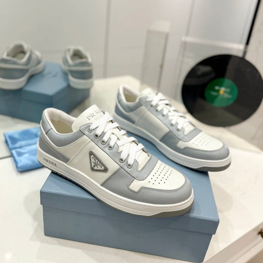 PRA DOWNTOWN NAPPA SNEAKERS WHITE AND GRAY CALFSKIN