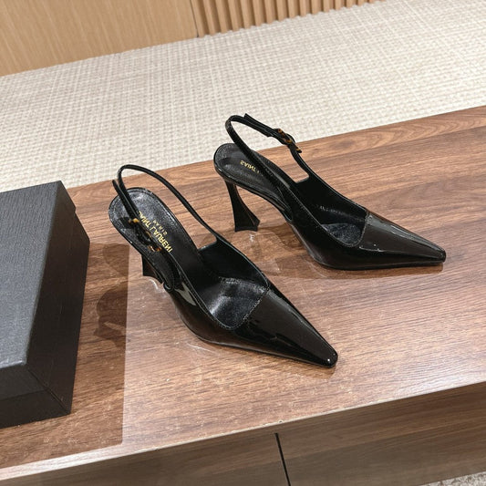 SL DUNE SLINGBACK PUMPS BLACK CALFSKIN