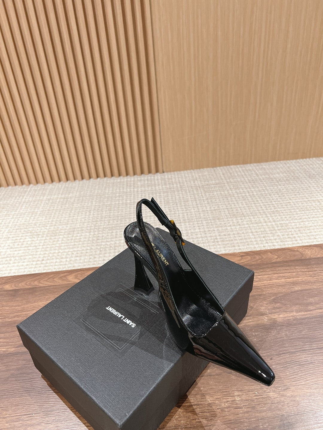 SL DUNE SLINGBACK PUMPS BLACK CALFSKIN