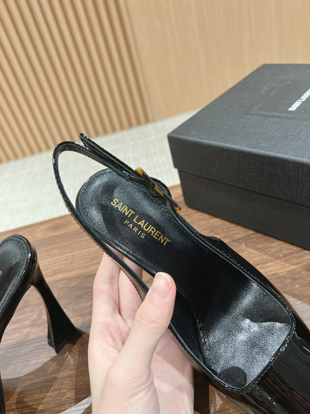 SL DUNE SLINGBACK PUMPS BLACK CALFSKIN