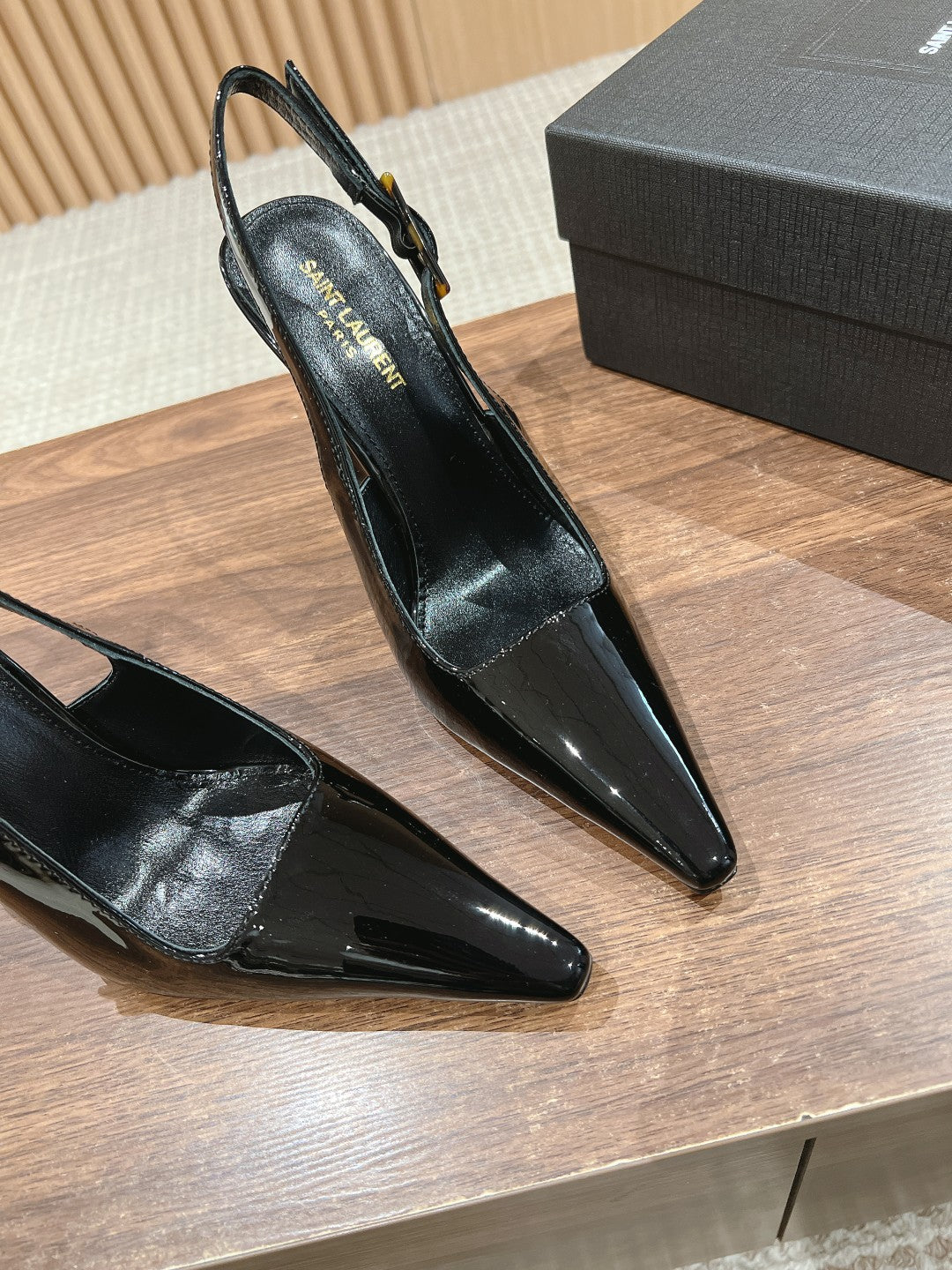 SL DUNE SLINGBACK PUMPS BLACK CALFSKIN