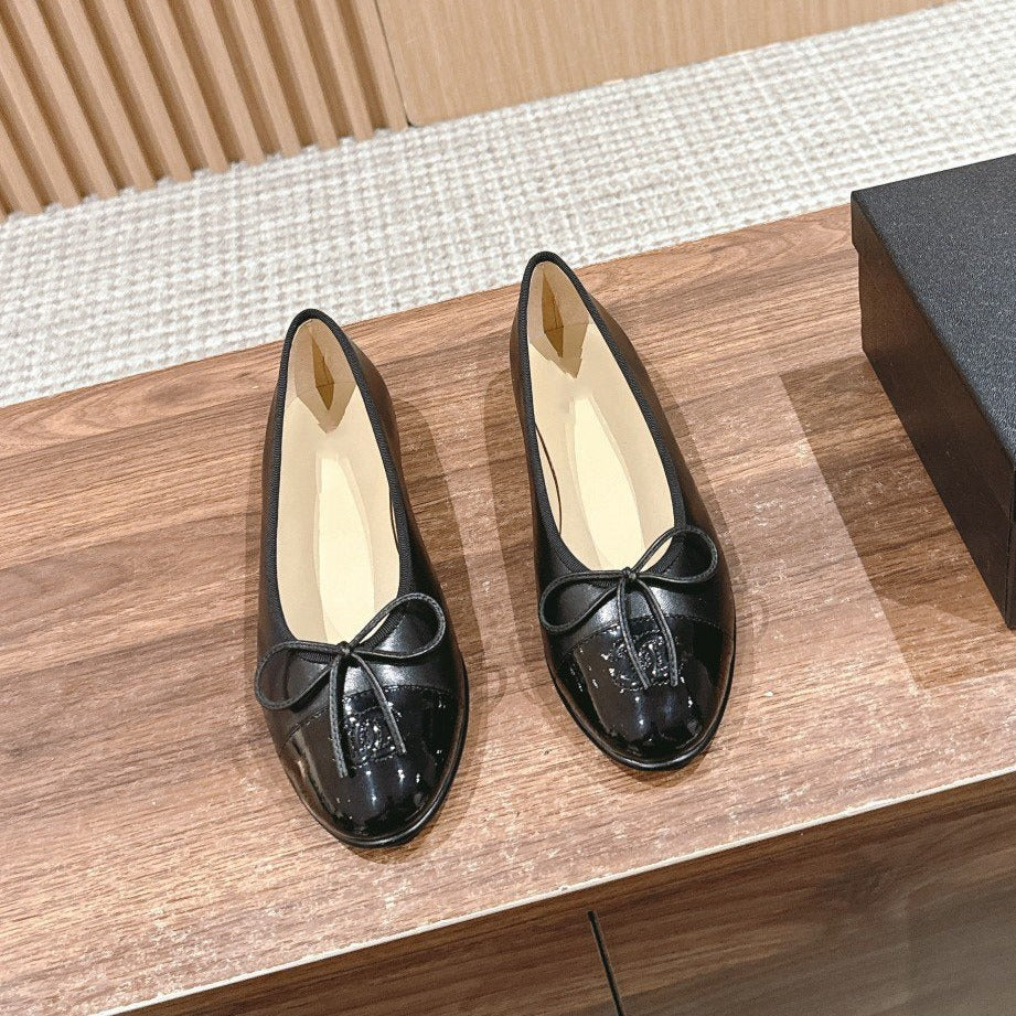 ballet flats black lambskin