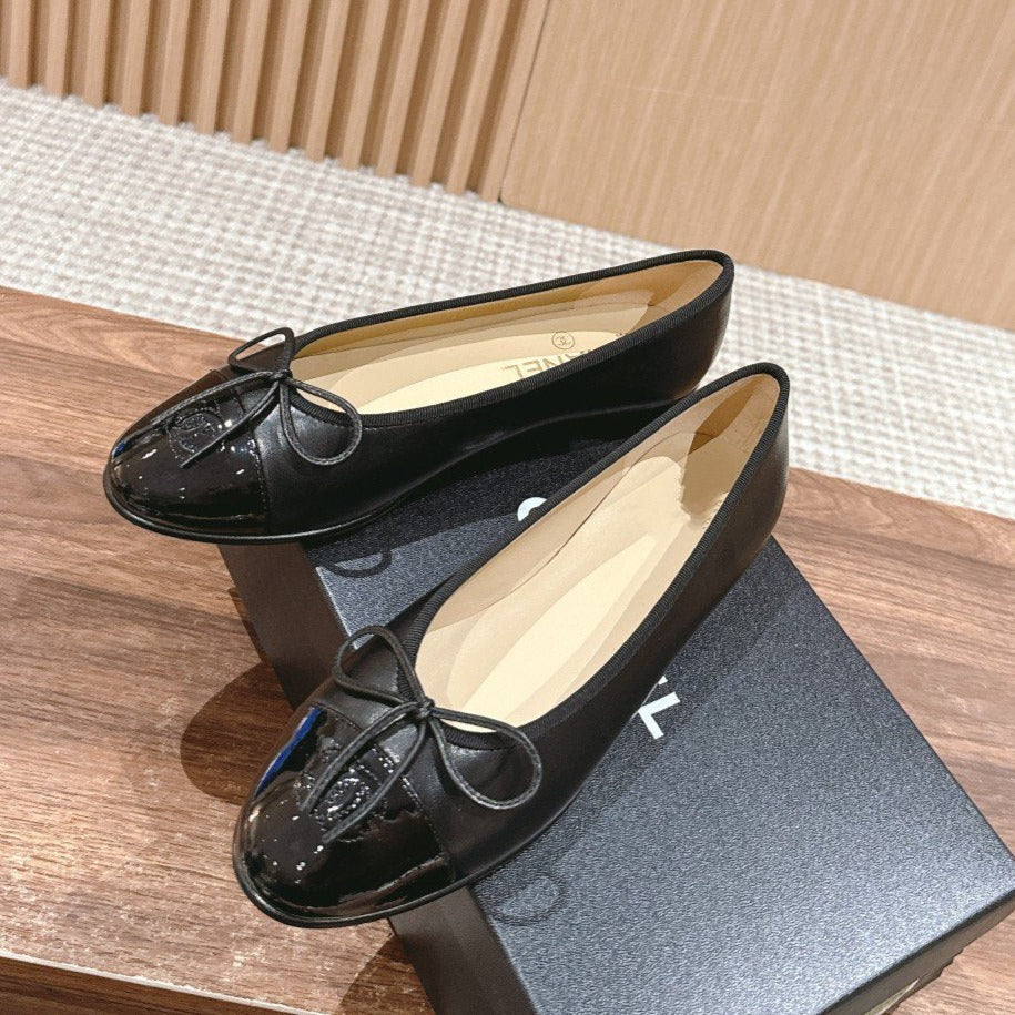 ballet flats black lambskin