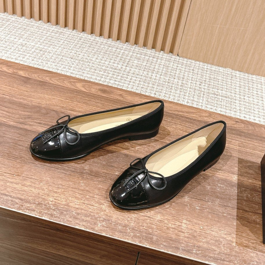 ballet flats black lambskin