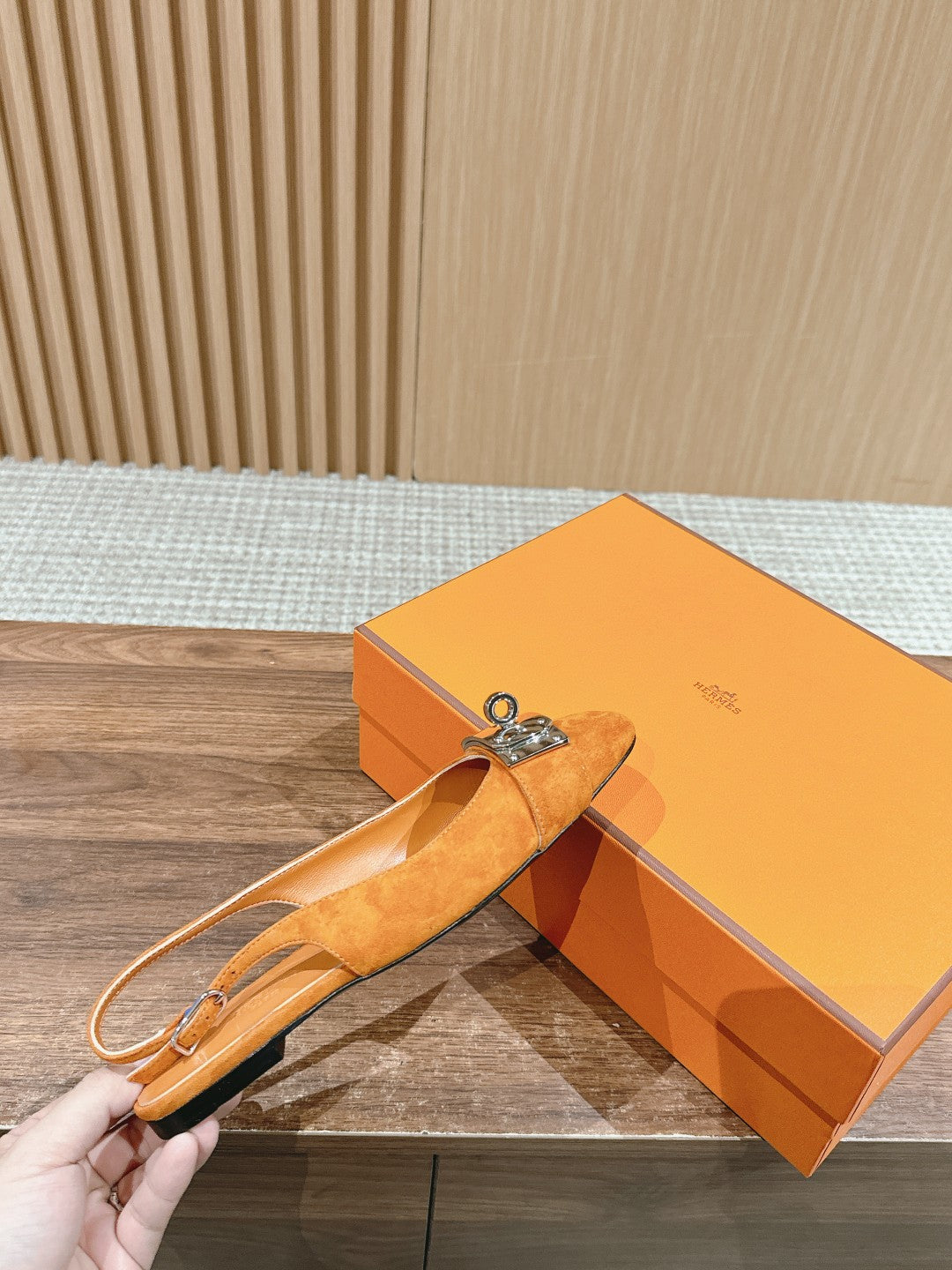 Innocente Slingback Orange Suede Goatskin