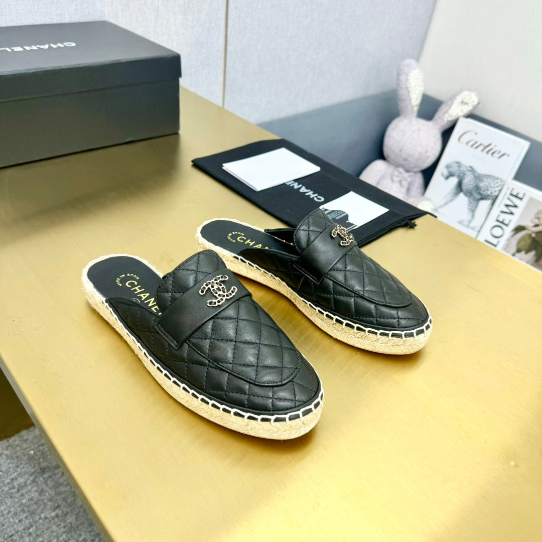 mule black quilted calfskin