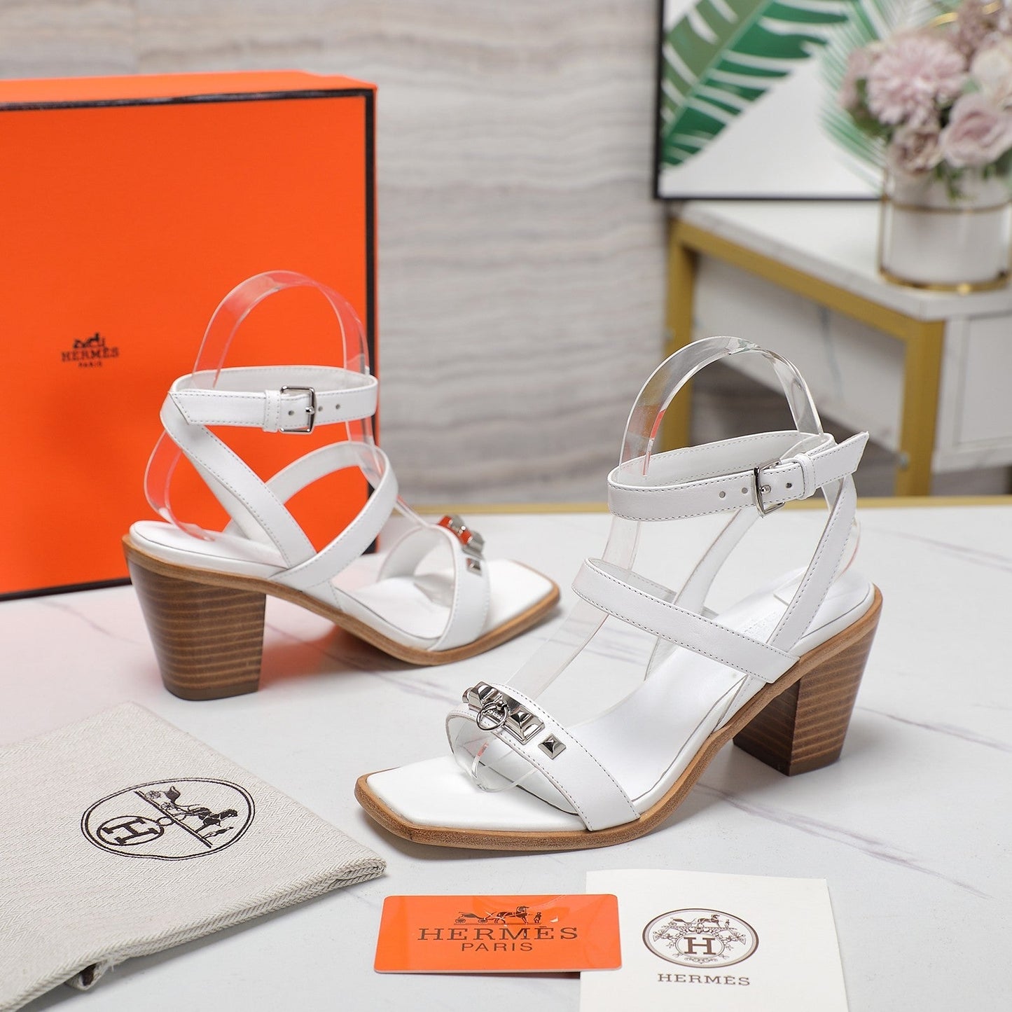 IVRESSE 65 SANDAL WHITE CALFSKIN