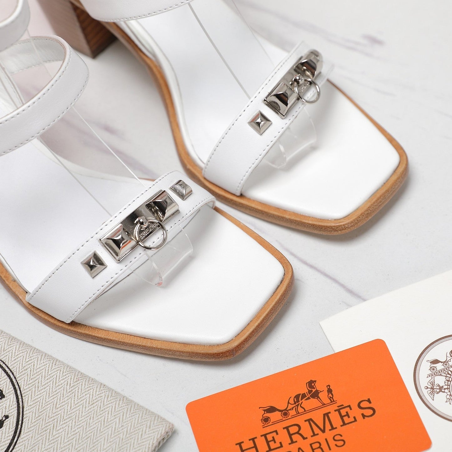 IVRESSE 65 SANDAL WHITE CALFSKIN