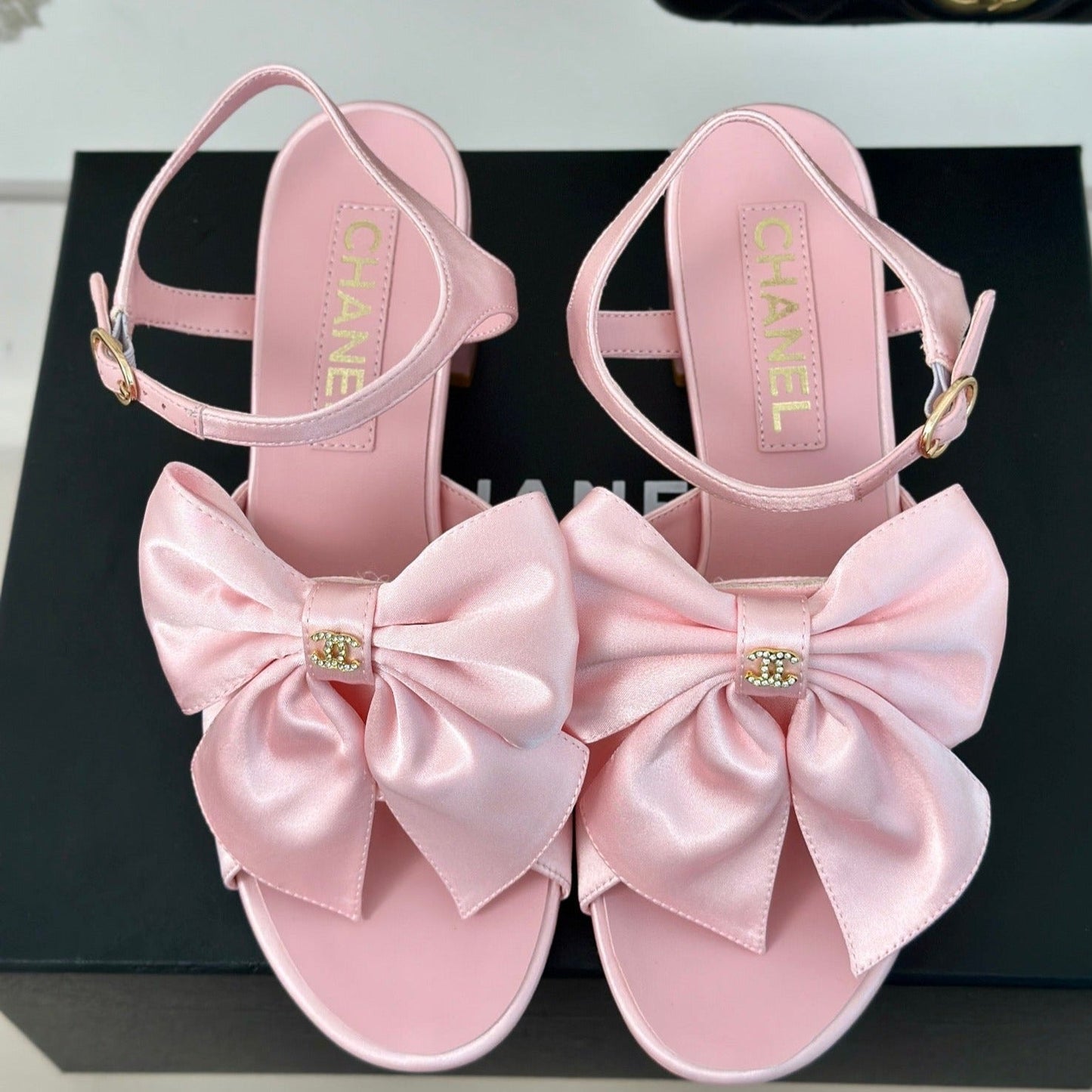 cc big bow slingback sandal 60 pink lambskin