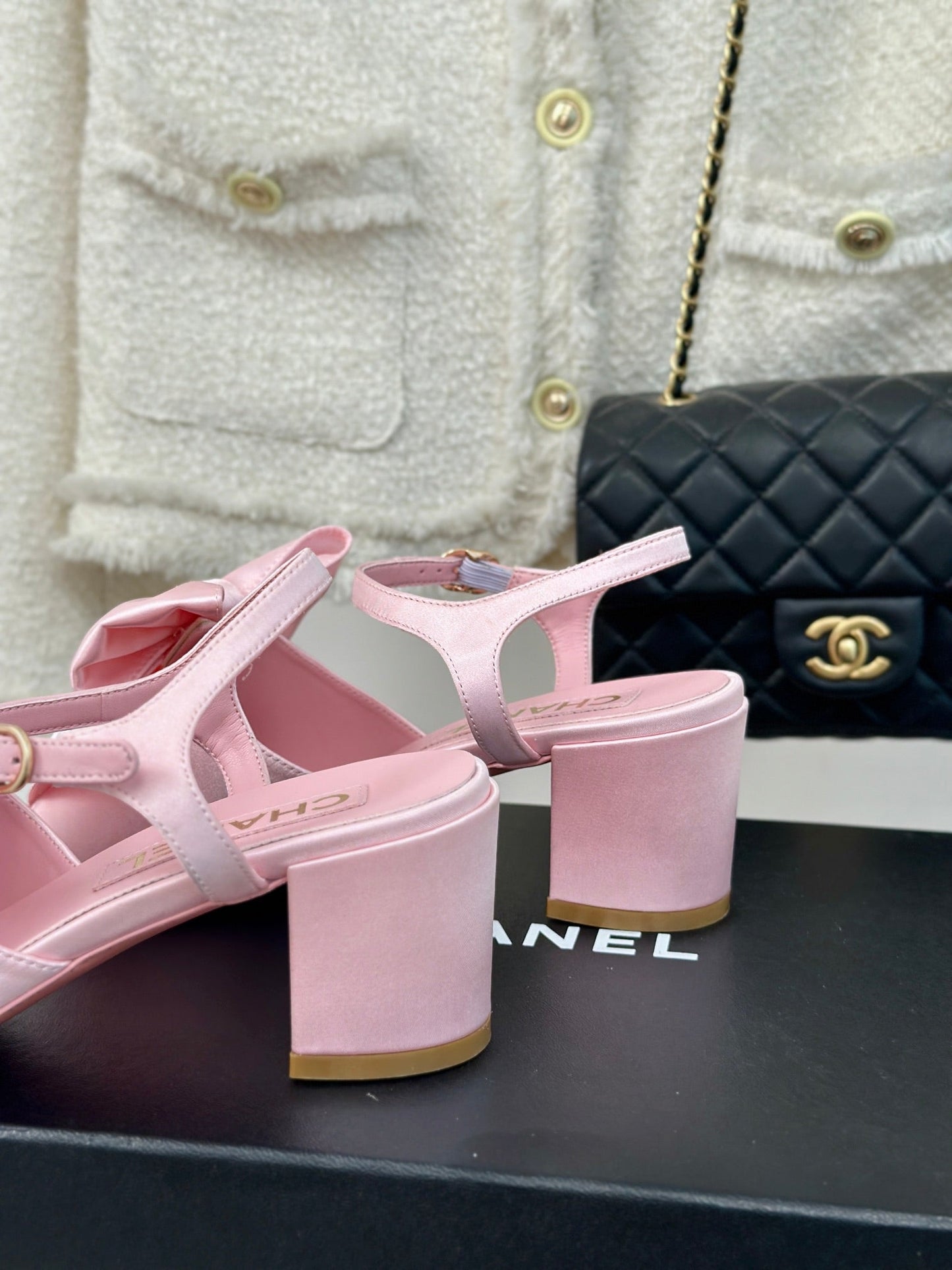 cc big bow slingback sandal 60 pink lambskin