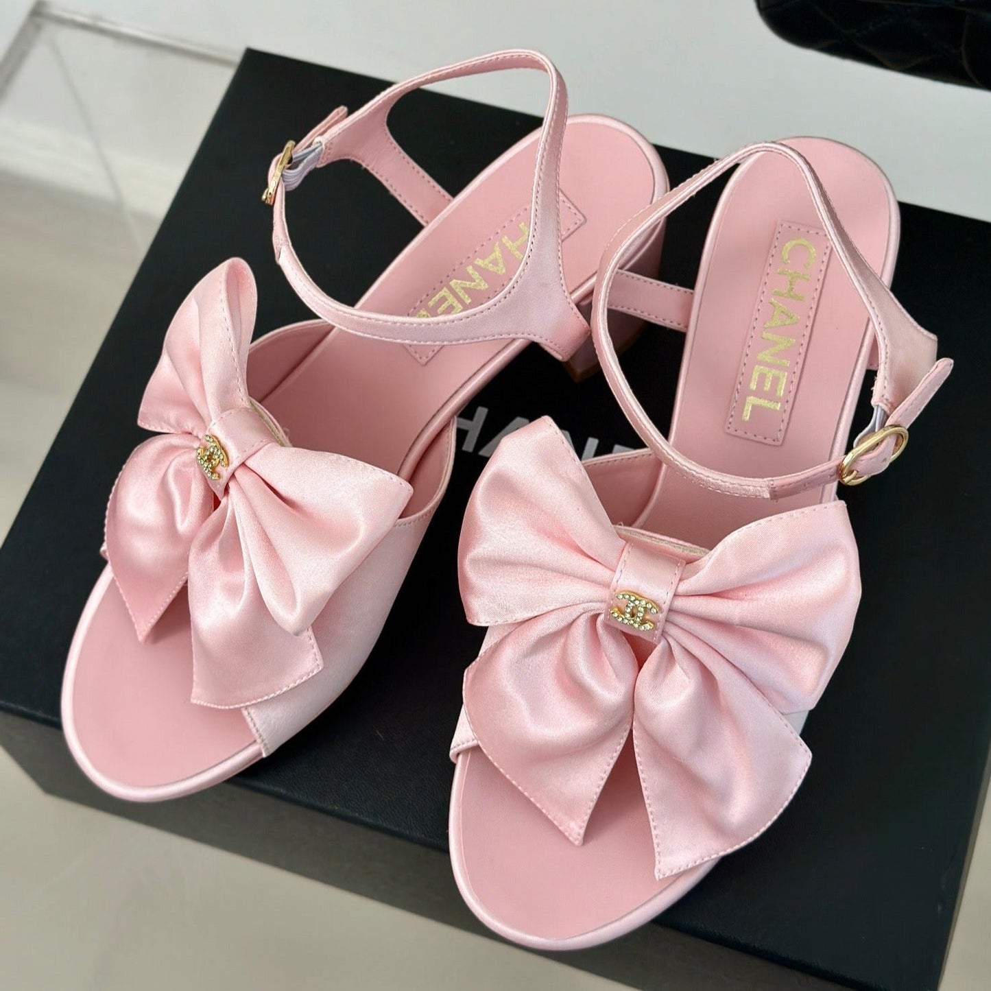 cc big bow slingback sandal 60 pink lambskin