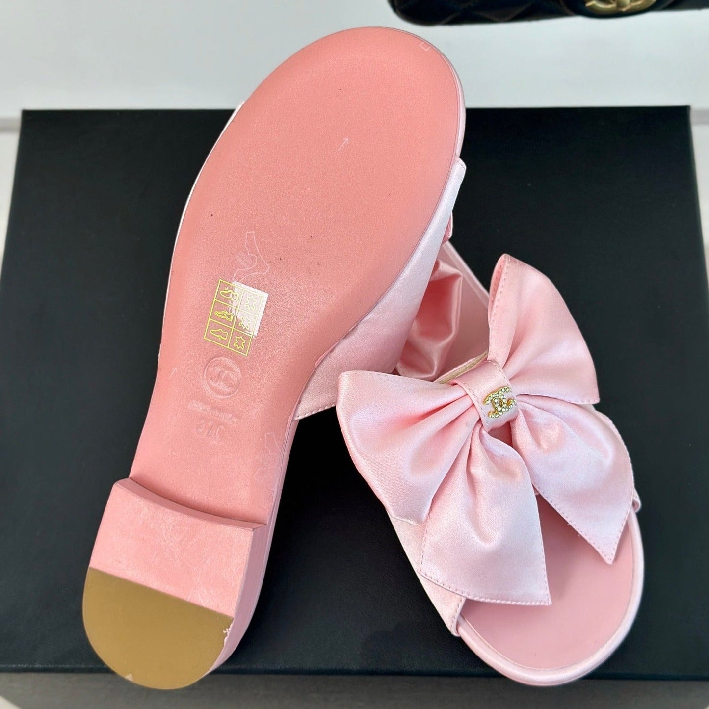 cc big bow flat sandals light pink lambkin