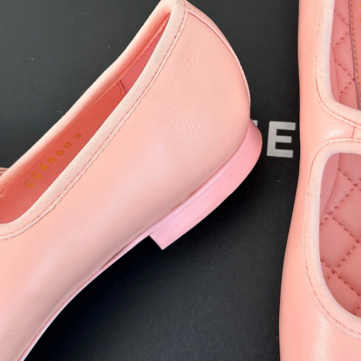 cc mary jane pink quilted calfskin