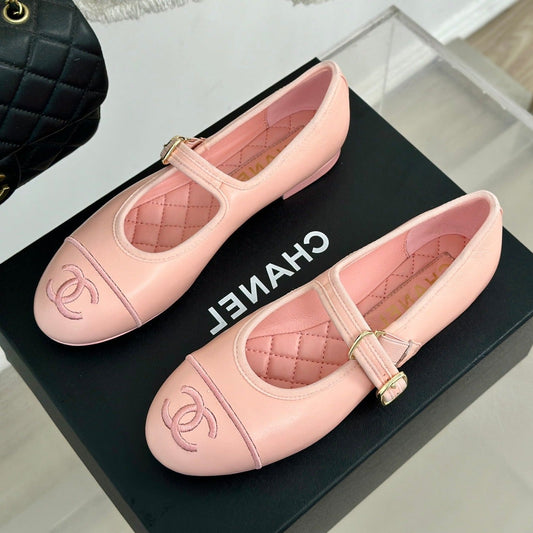 cc mary jane pink quilted calfskin