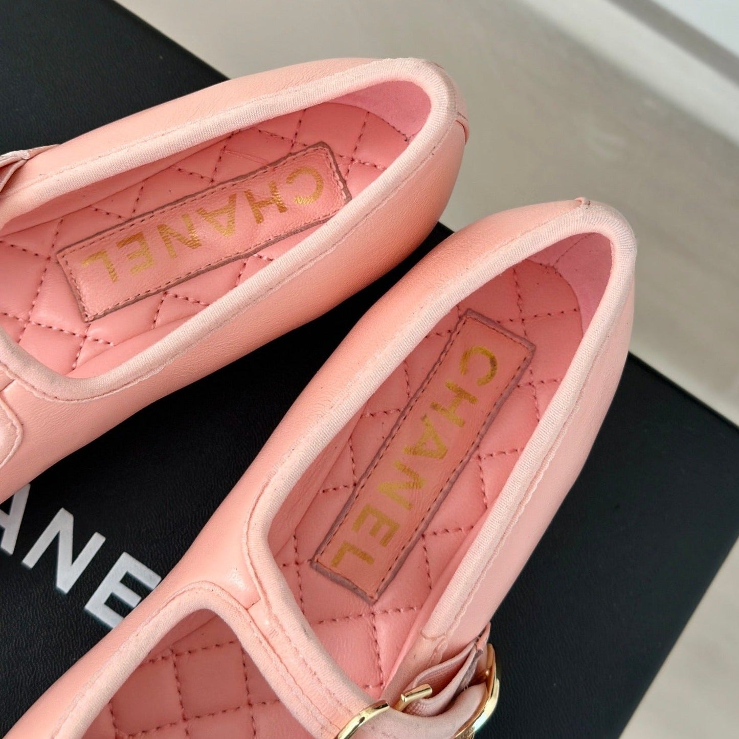 cc mary jane pink quilted calfskin