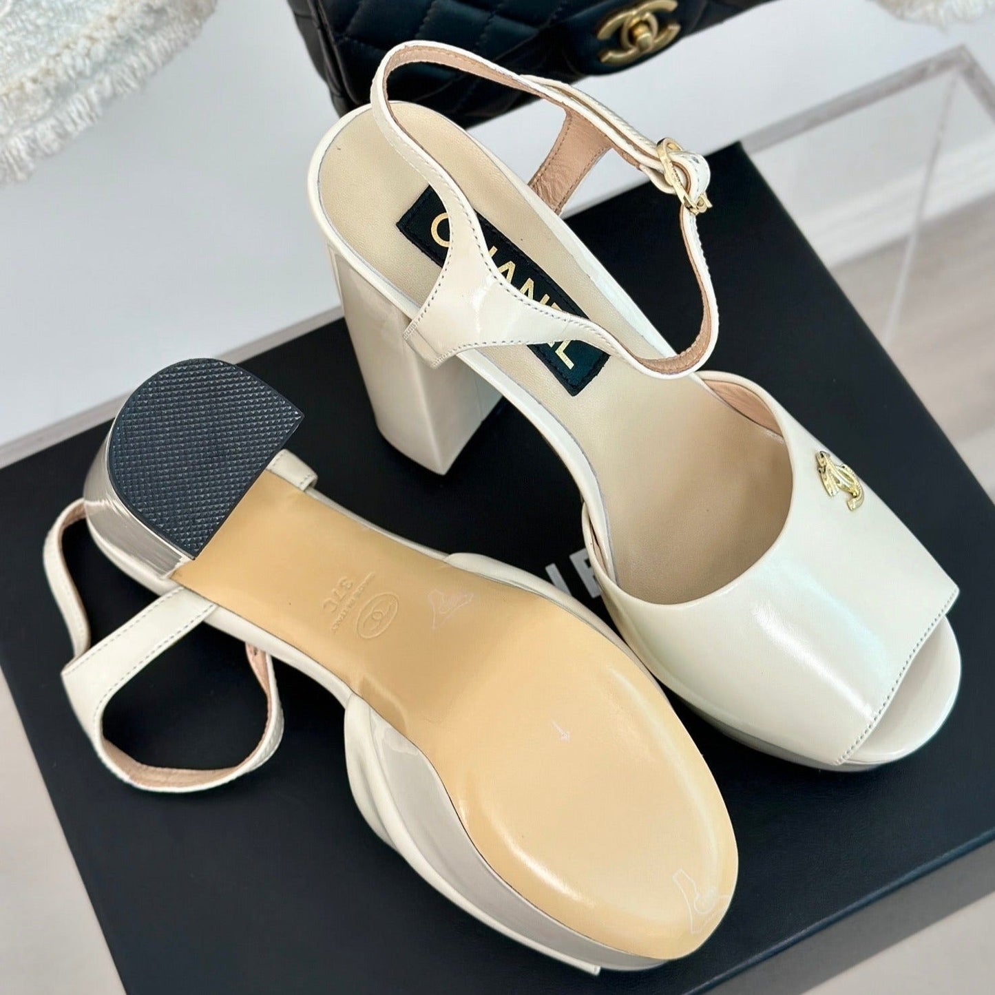 cc slingback sandal 115 cream beige calfskin