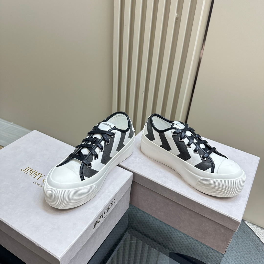 Jimmy Palma Maxi/F Trainers In White Mix Black Canvas 583150