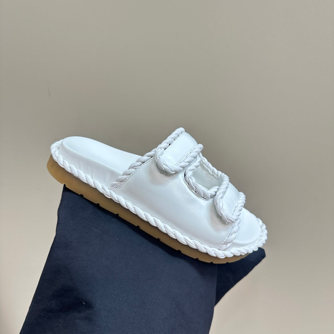 jack flat mule white lambskin