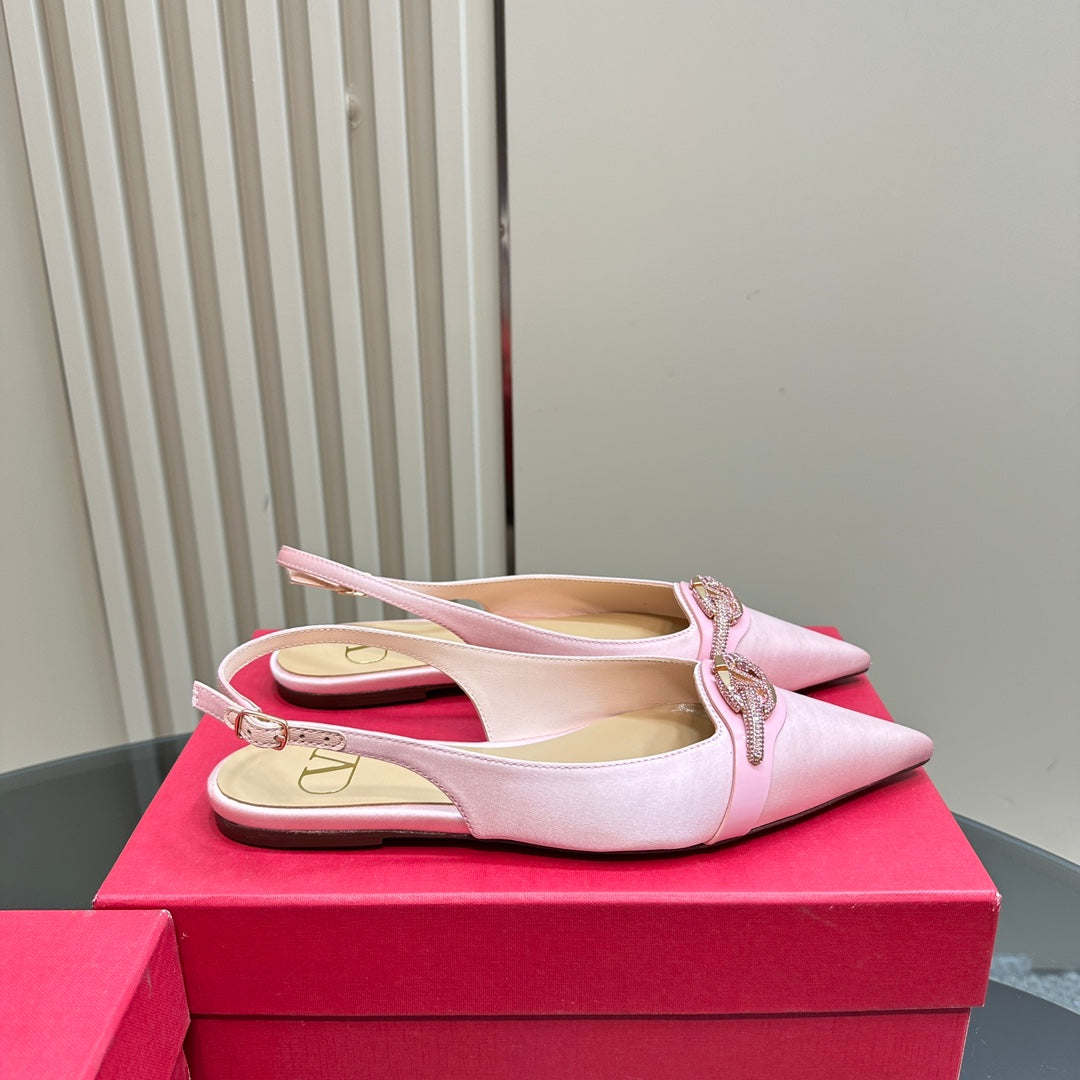 Valentino Slingback Pump In Light Pink Mix Dark Beige Lambskin 999003