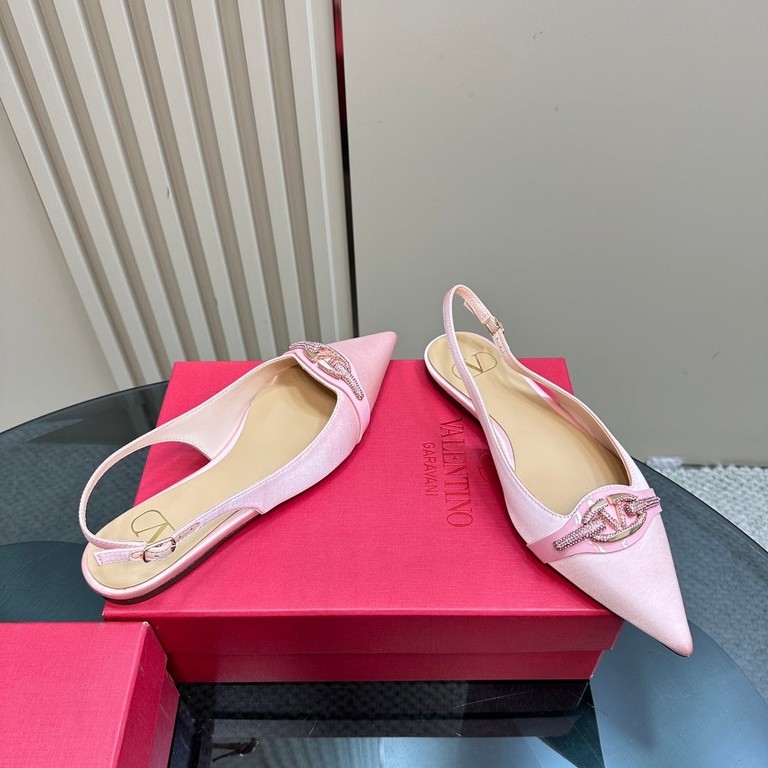 Valentino Slingback Pump In Light Pink Mix Dark Beige Lambskin 999003