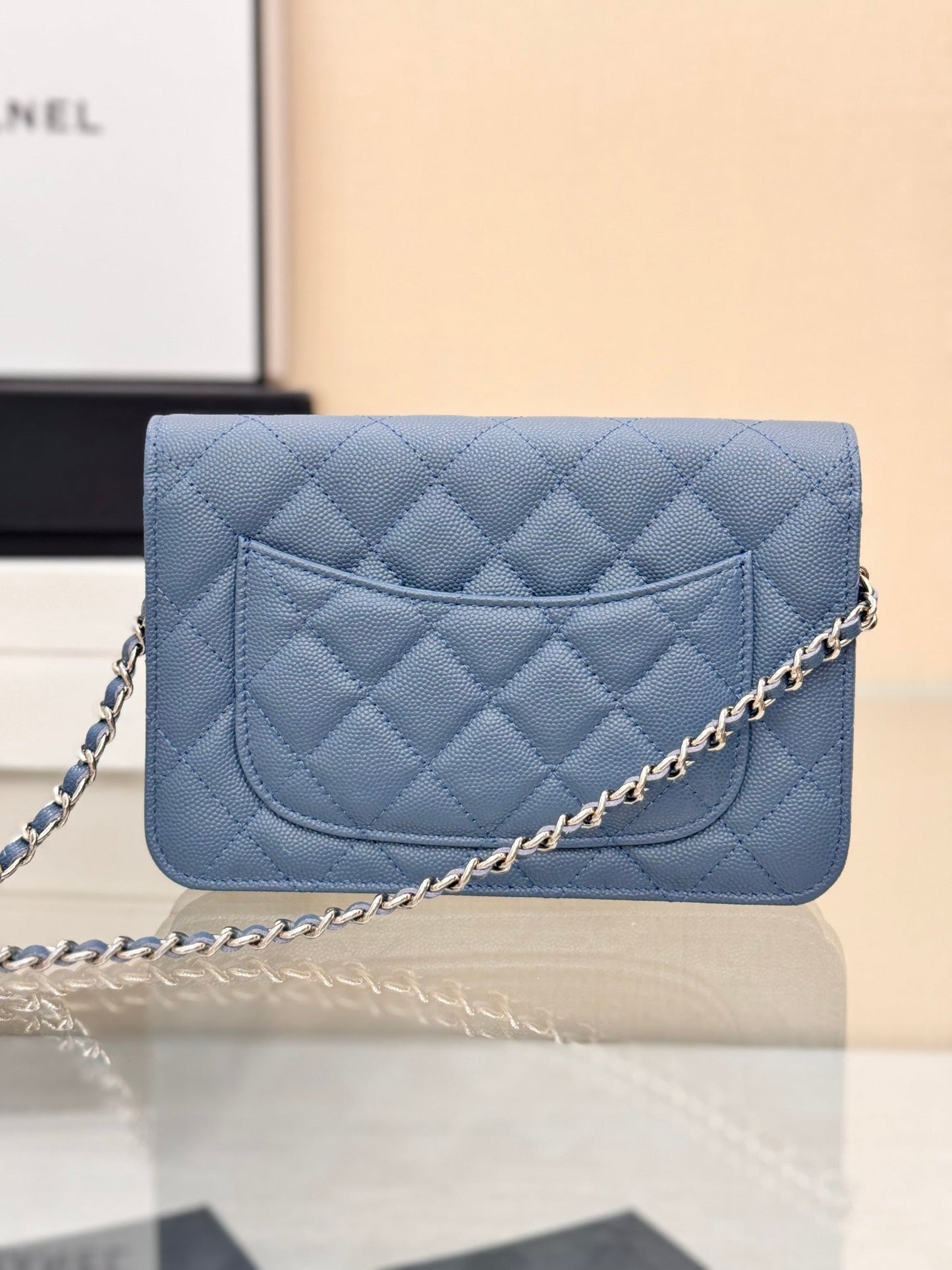 WOC 19CM BLUE JEAN CAVIAR SILVER HARDWARE