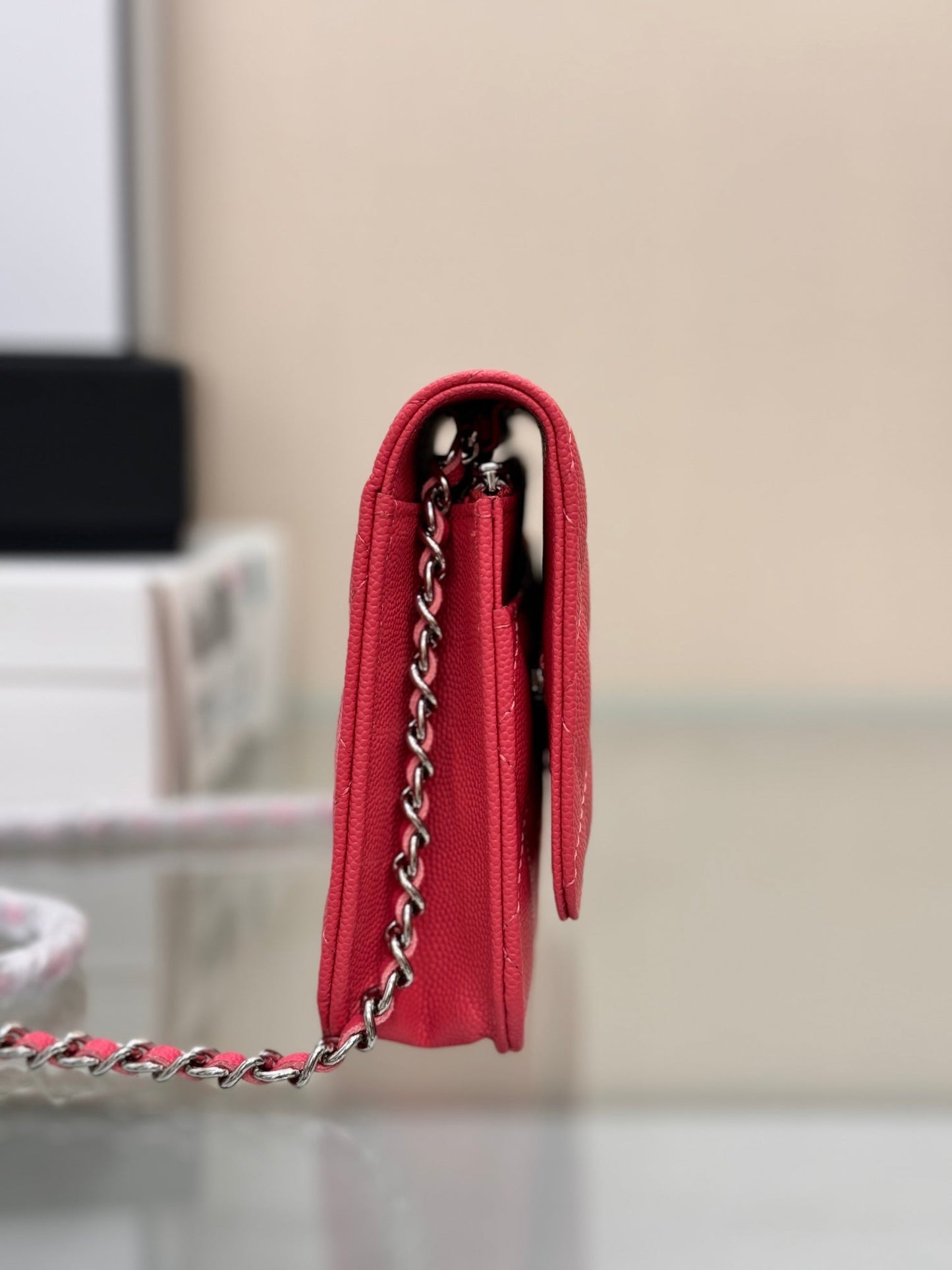 WOC 19CM RED CAVIAR SILVER HARDWARE