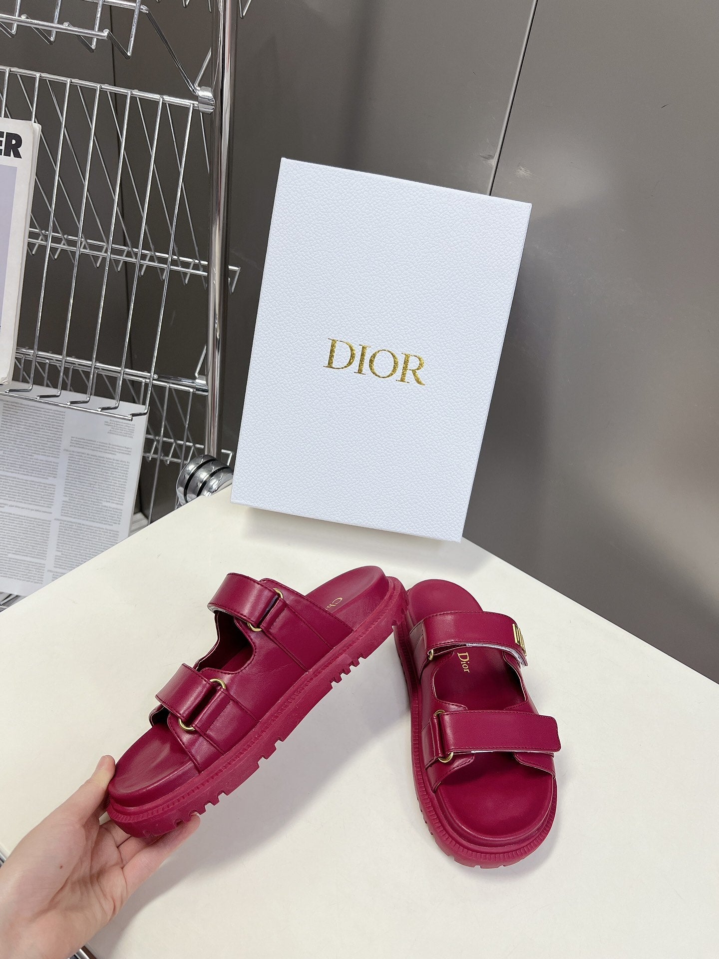 cd dioract dad sandal mule burgundy lambskin