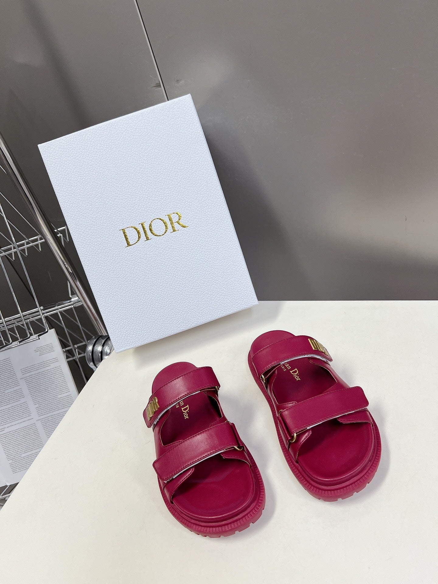 cd dioract dad sandal mule burgundy lambskin