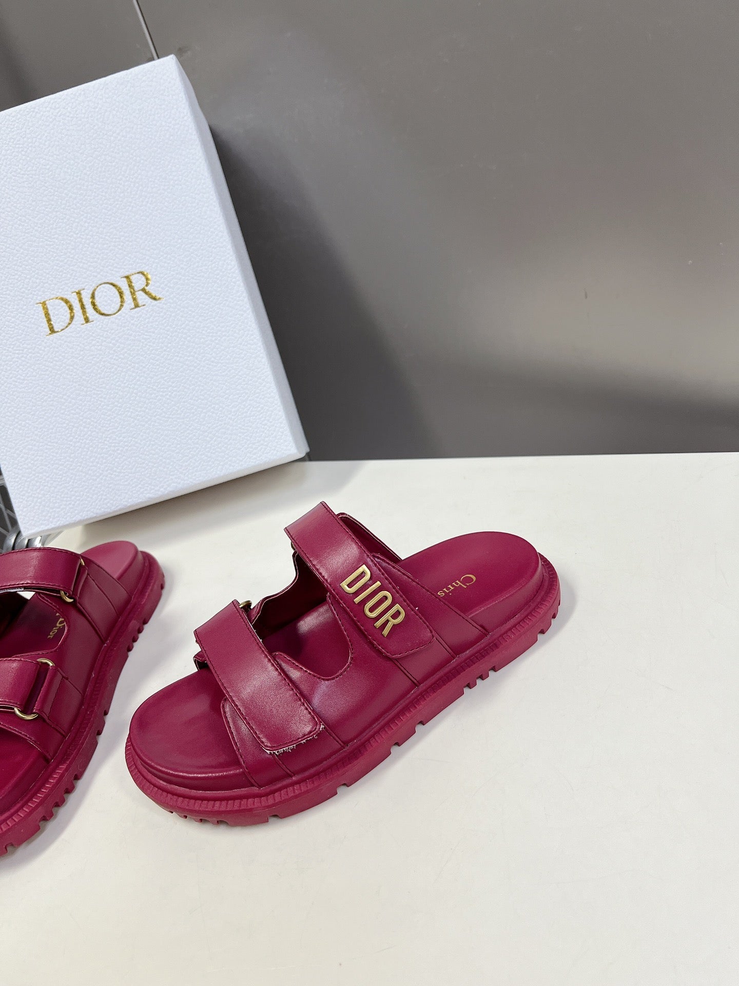 cd dioract dad sandal mule burgundy lambskin