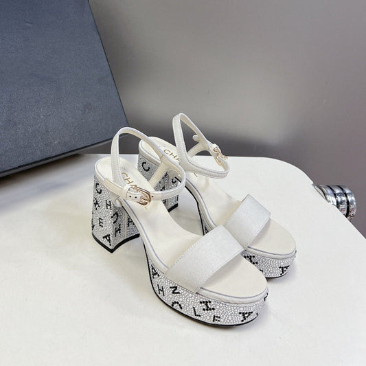 slingback sandal 75 white calfskin crystal