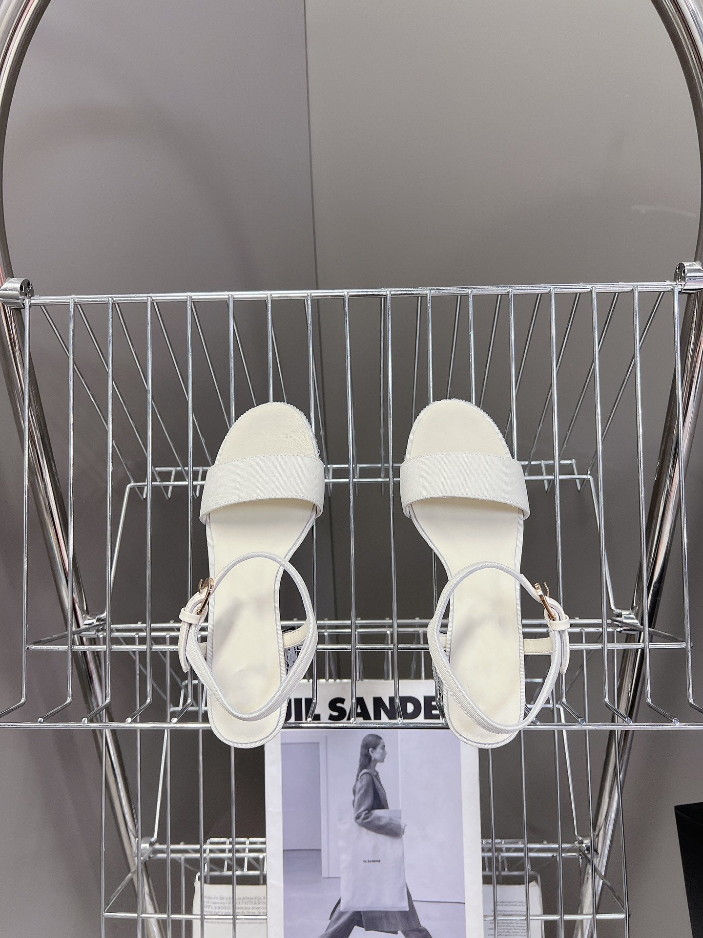 slingback sandal 75 white calfskin crystal