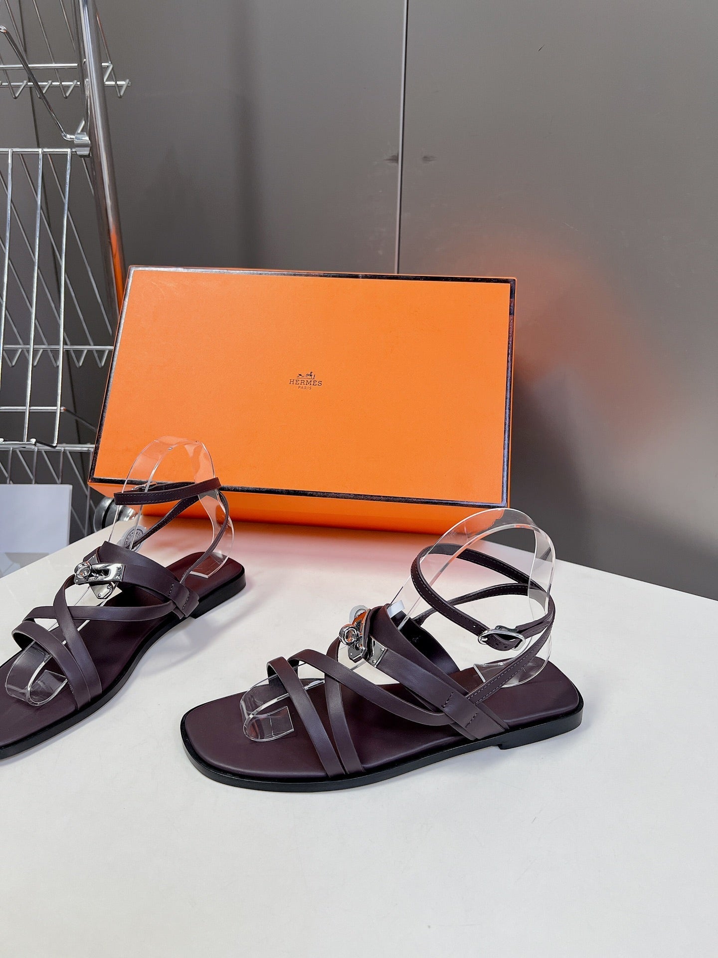 JUNE SANDAL CHOCOLATE CALFSKIN