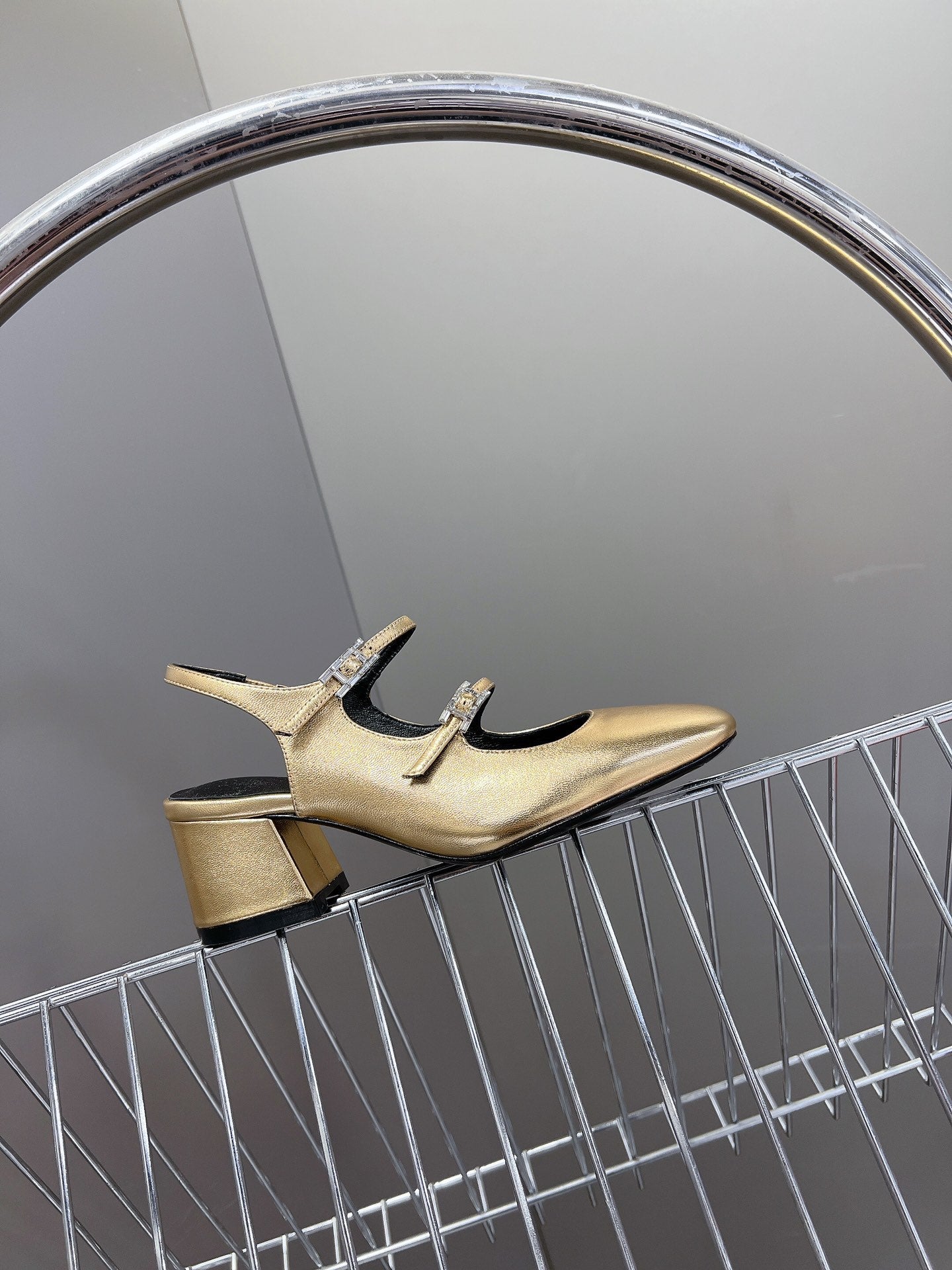 JACKIE 50 PUMP METALLIC GOLD LAMBSKIN