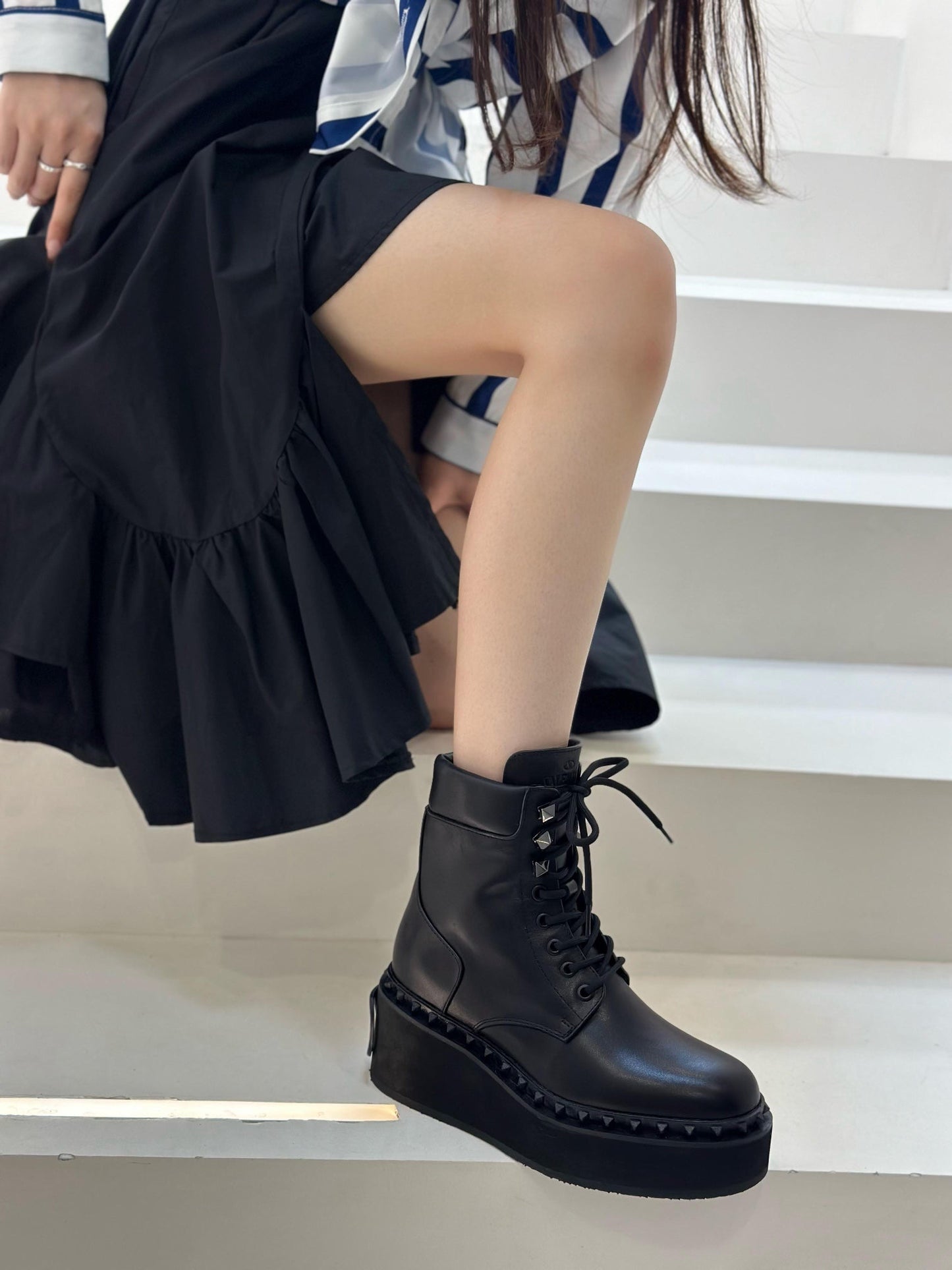 Vlogo Ankle Boots 653 Vegan Black Cowhide 837446