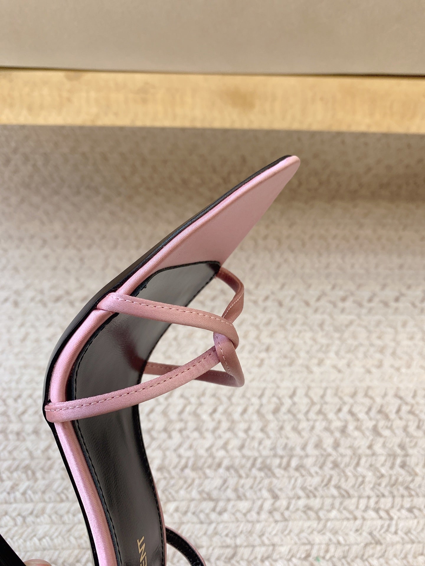 STRAPPY HIGH HEEL SANDALS IN PINK SILK