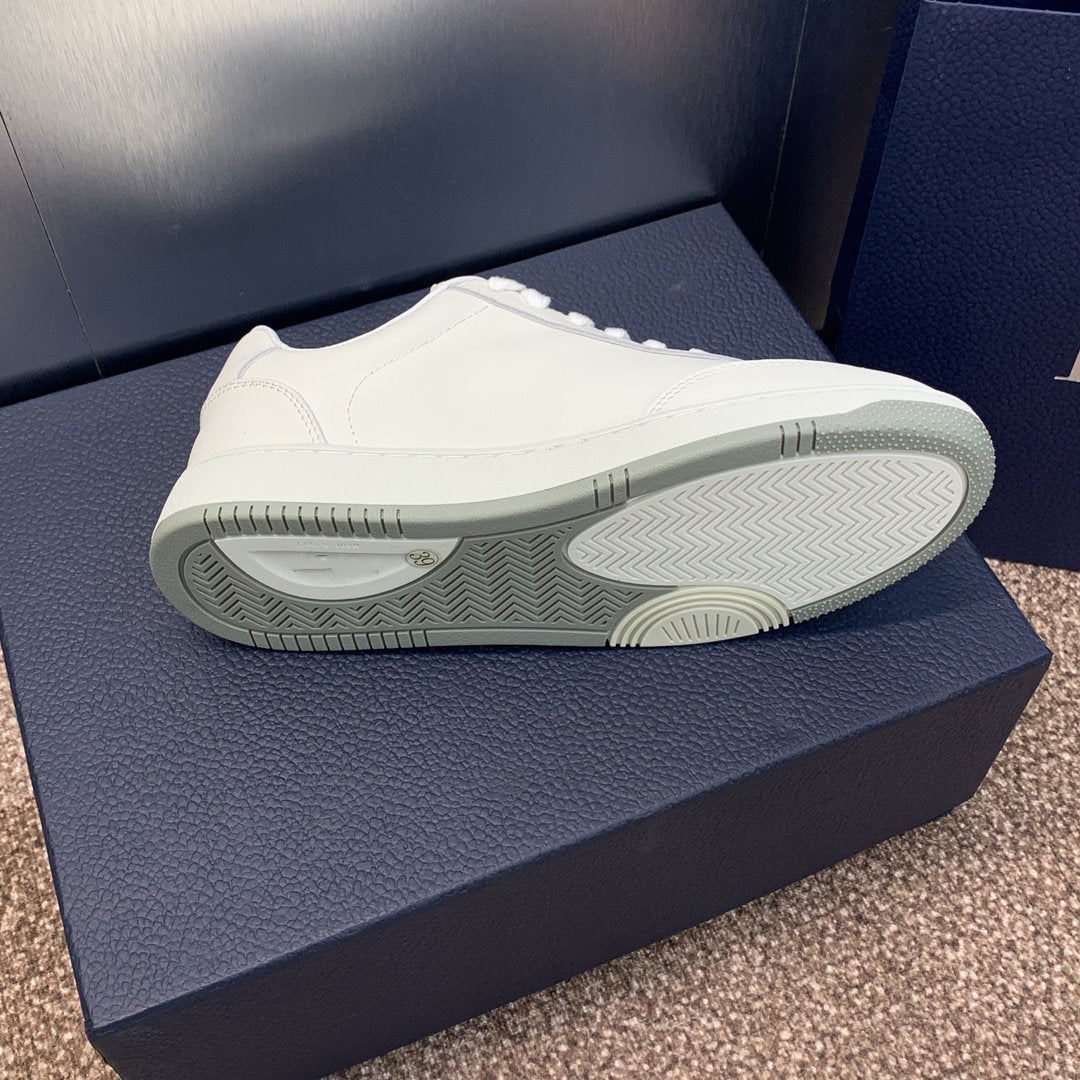 cd homme white grey calfskin