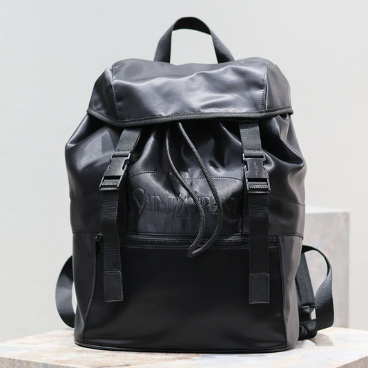 WATERPROOF BACKPACK 45 IN BLACK NYLON WITH EMBOSSED LOGO