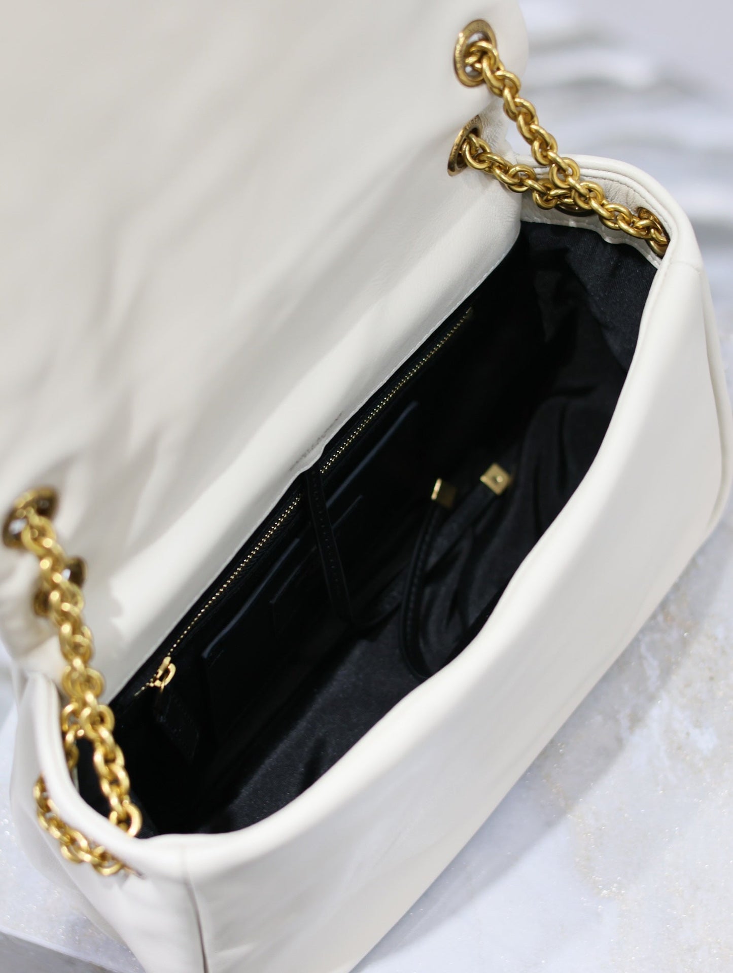 JAMIE 4.3 SMALL BAG 25 IN WHITE LAMBSKIN GOLD HARDWARE