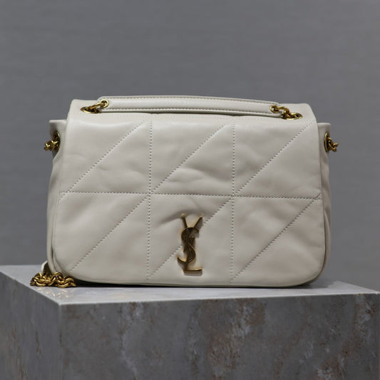 JAMIE 4.3 SMALL BAG 25 IN WHITE LAMBSKIN GOLD HARDWARE