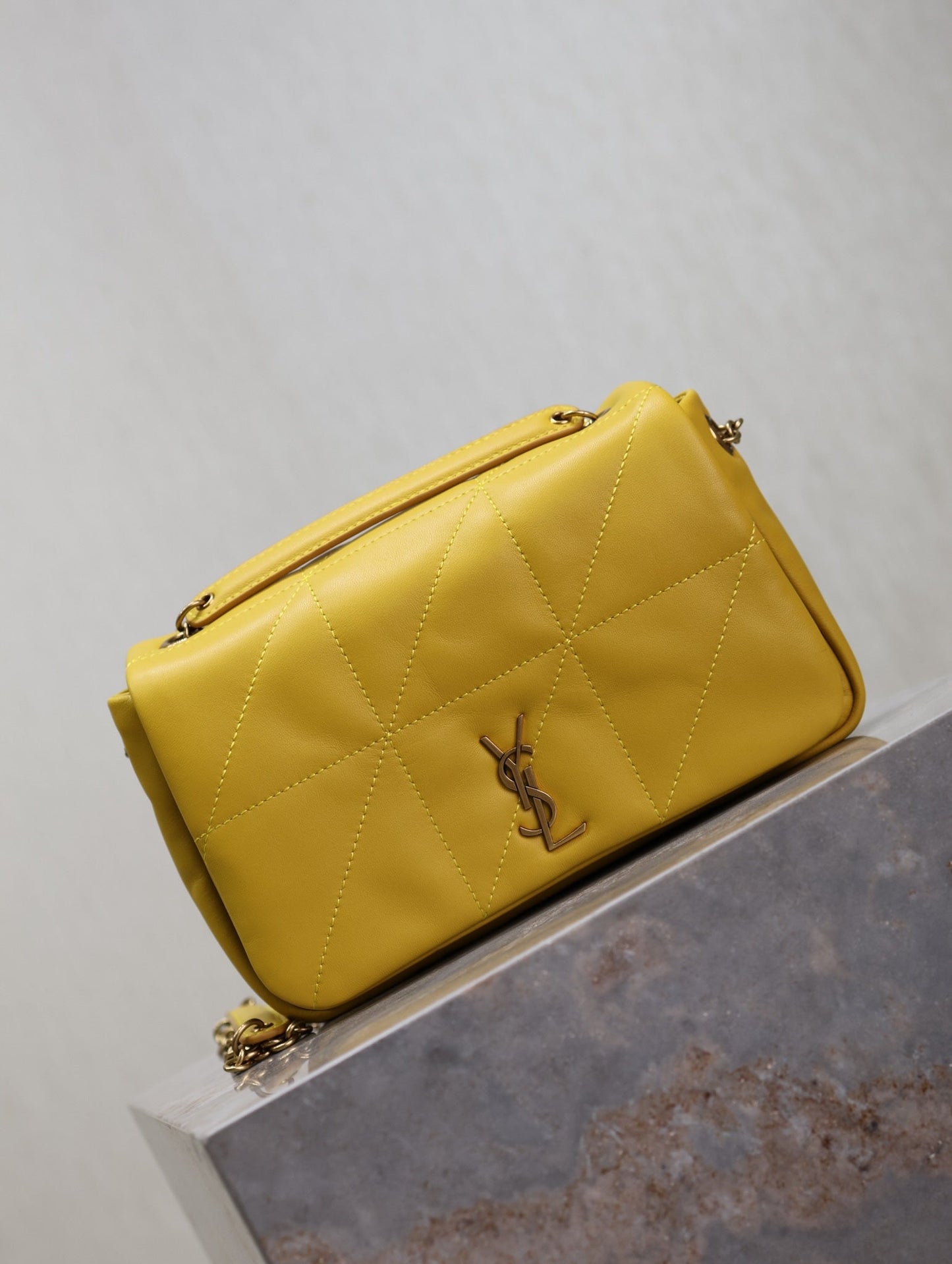 JAMIE 4.3 MINI BAG 20 IN MUSTARD YELLOW LAMBSKIN COPPER HARDWARE