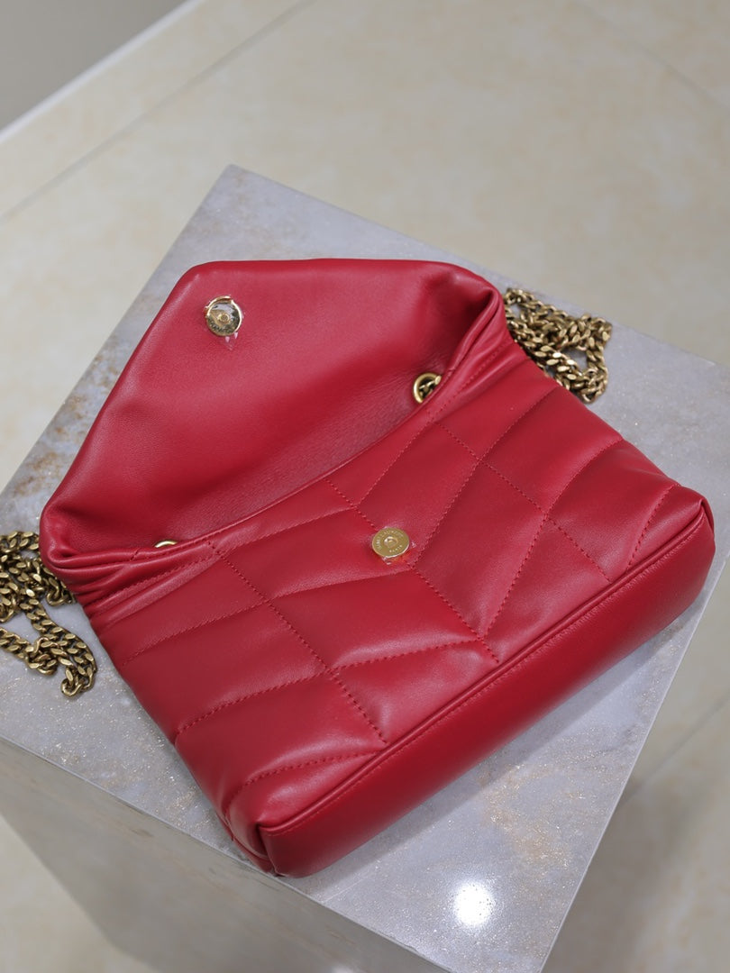 PUFFER TOY 23 IN RED LAMBSKIN GOLD HARDWARE