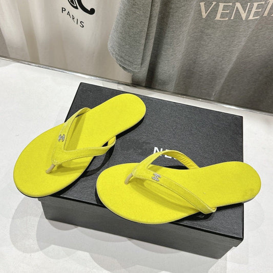 cc thong sandal yellow velvet