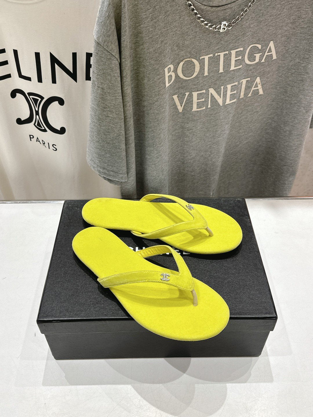 cc thong sandal yellow velvet